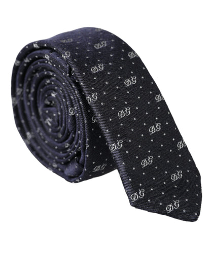 Blue DG Logo 100% Silk Adjustable Tie