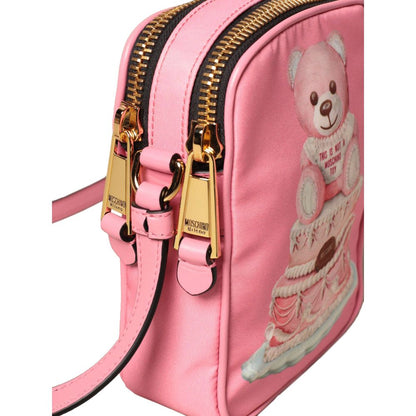 Pink Nylon Women Crossbody Bag