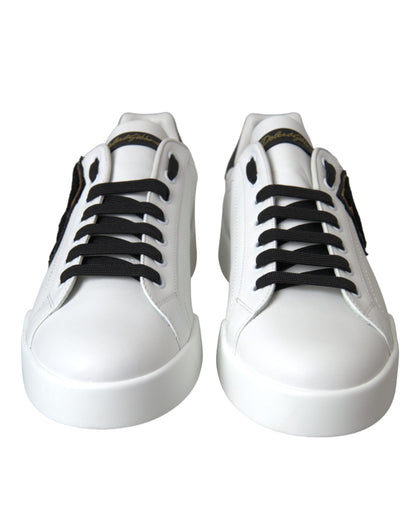 White Leather DG Logo Casual Low Top Sneakers Shoes