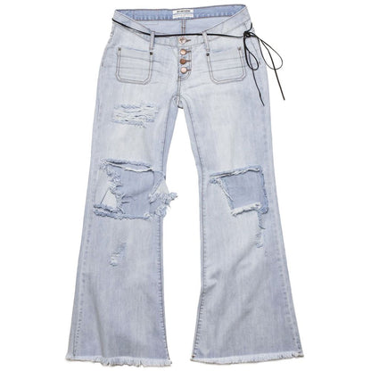 Light Blue Cotton Women Jeans