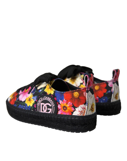 Multicolor Canvas Floral Espadrilles Sneakers Shoes