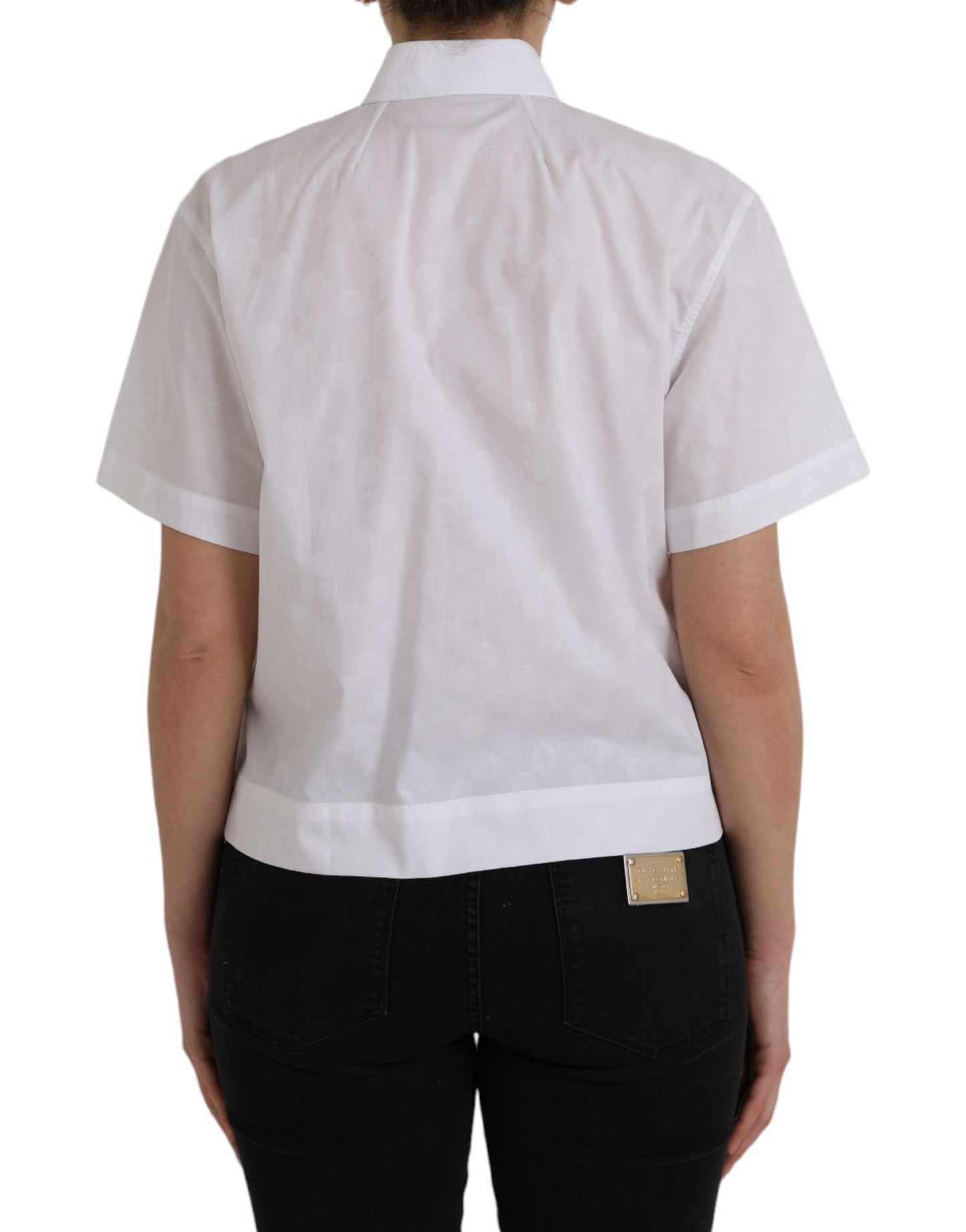 White Collared Short Sleeve Polo Shirt Top