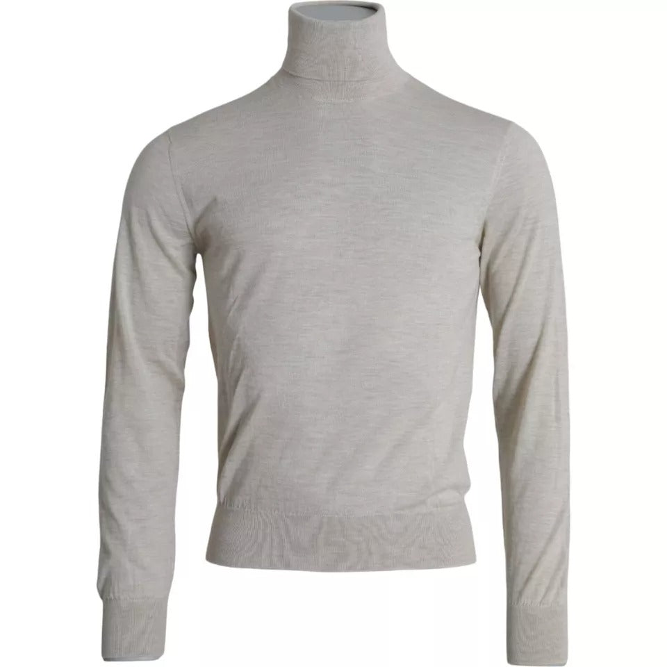 Pullover Beige Cashmere Turtleneck Sweater