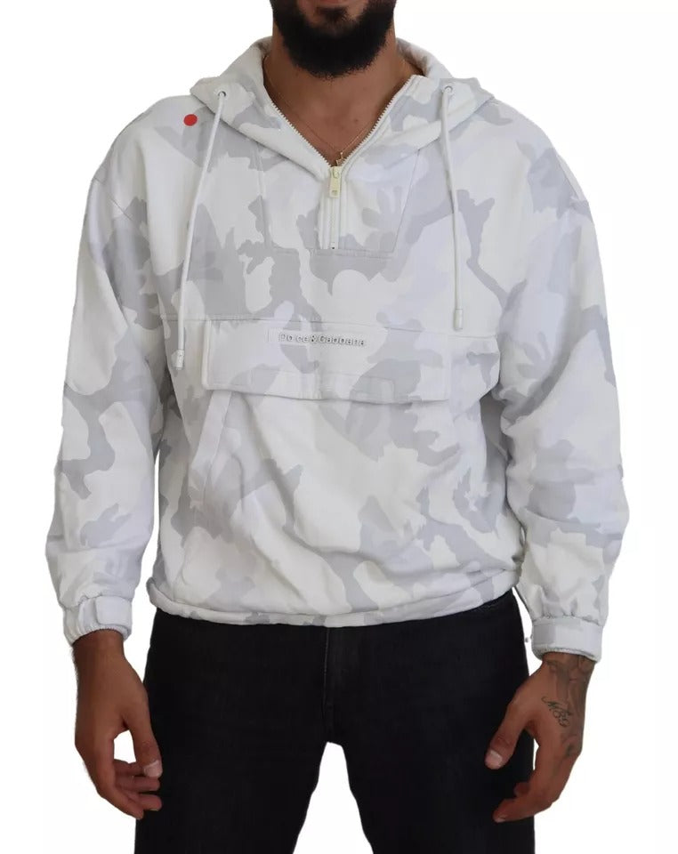 White Camouflage Hooded Sweatshirt Sweater