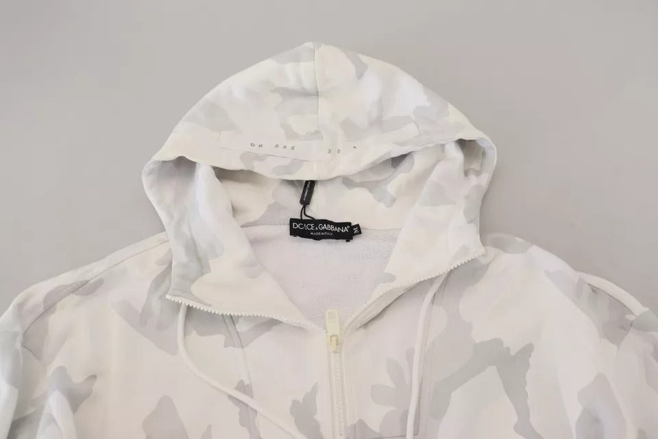 White Camouflage Hooded Sweatshirt Sweater