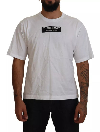 White Cotton DG Appliqué Men Casual T-shirt