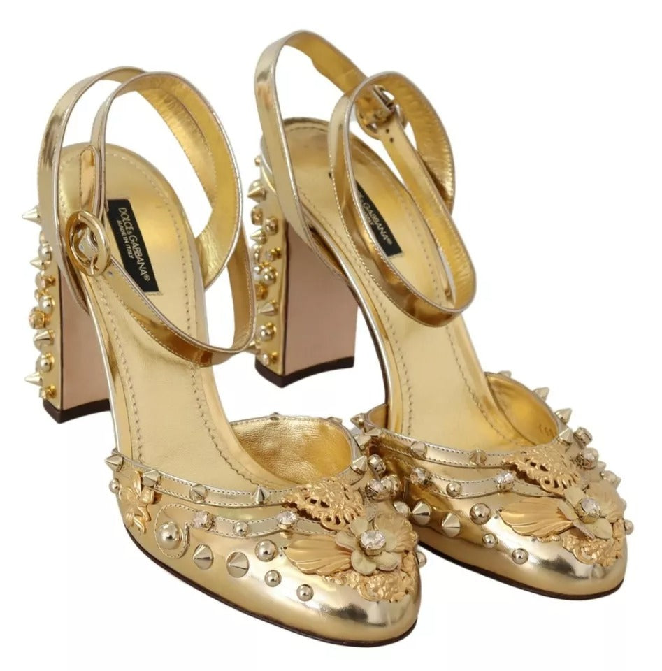 Gold Studs Vally Slingback Sandals Shoes