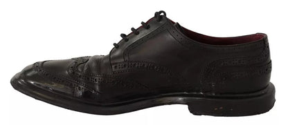 Black Leather Brogue Oxford Dress Shoes