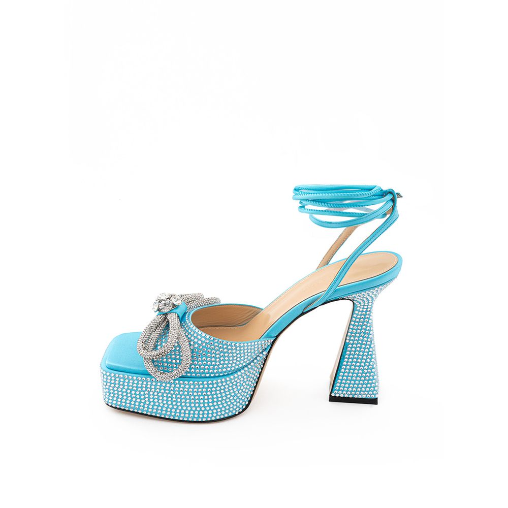 Light Blue Leather Platforms & Wedge