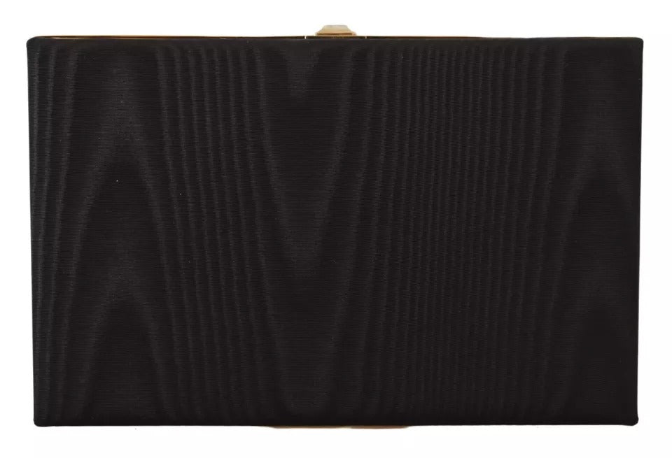 Black Silk Gold Frame Clutch Evening Party Purse Bag