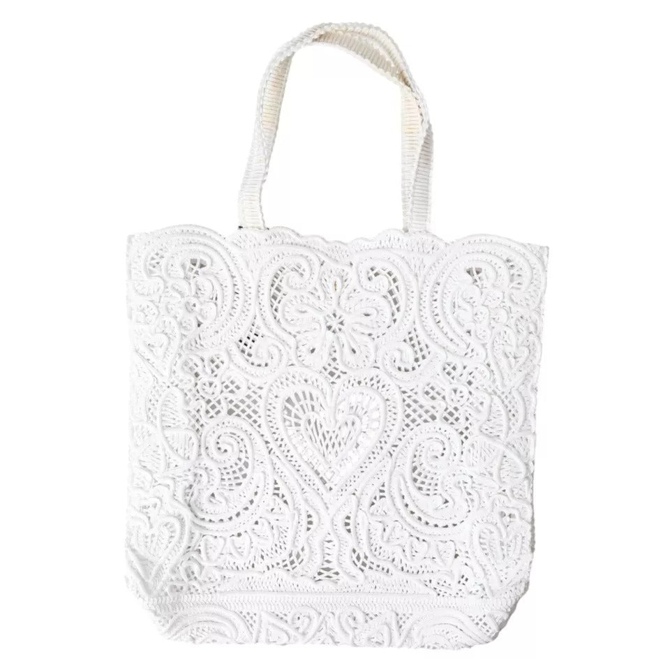 White Cordonetto Lace Beatrice Tote Bag