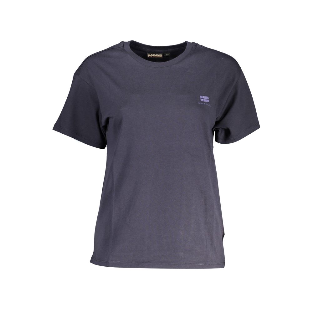 Blue Cotton Women T-Shirt