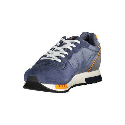 Blue Leather Men Sneaker