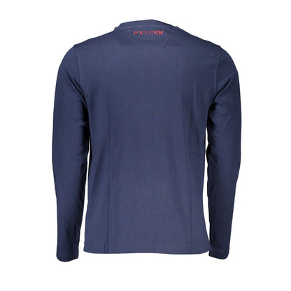 Regal Blue Crew Neck Embroidered Tee