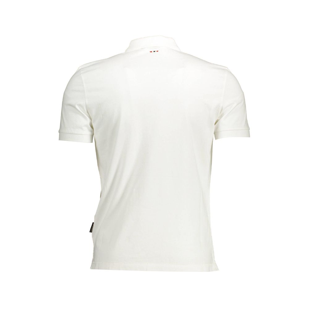 White Cotton Men Polo Shirt