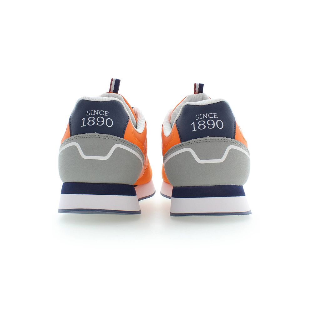 Orange Polyester Men Sneaker