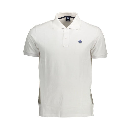 White Cotton Men Polo Shirt