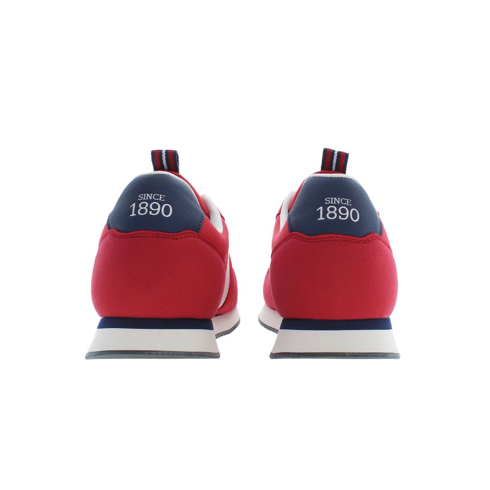 Red Polyester Men Sneaker