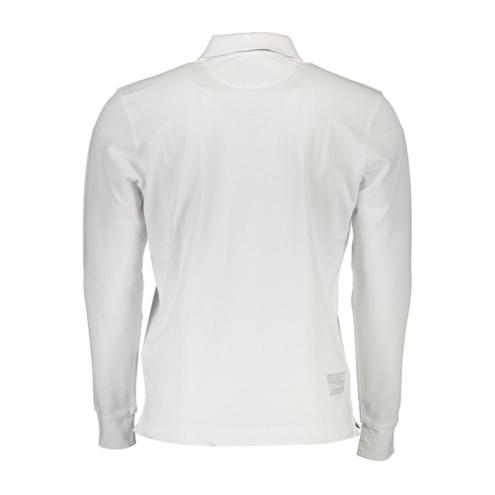 White Cotton Men Polo Shirt