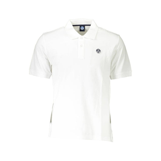 White Cotton Men Polo Shirt