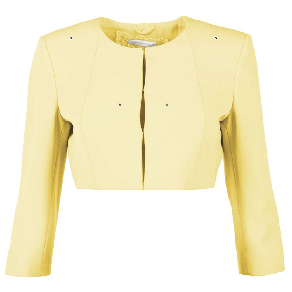 Yellow Polyester Women's Short Jacket