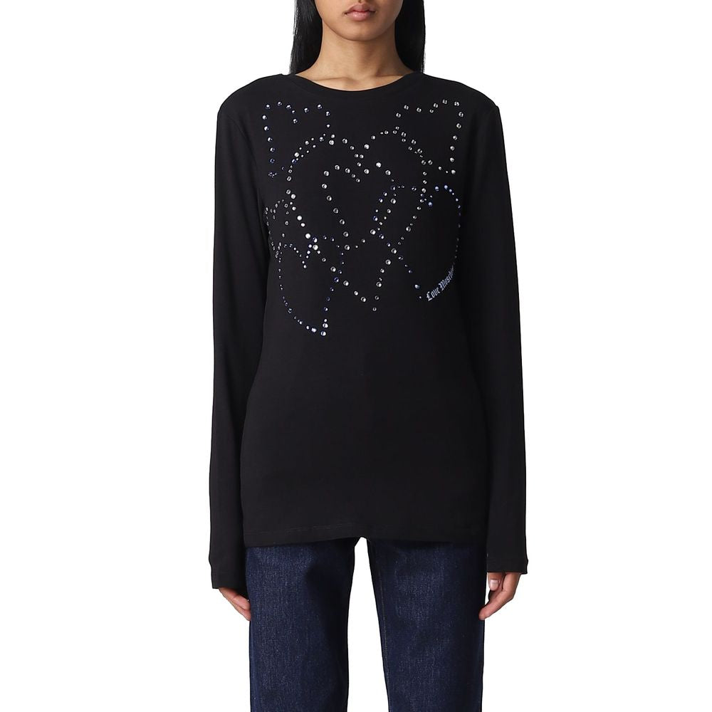 Rhinestone Heart Embellished Cotton Tee