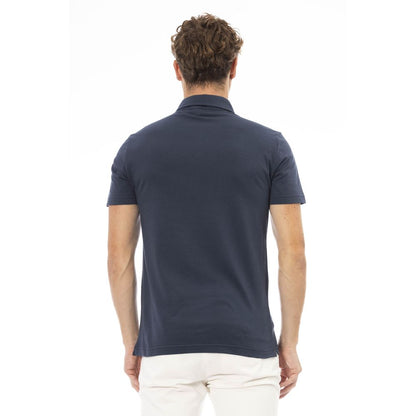 Blue Cotton Polo Shirt