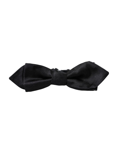 Black Silk Adjustable Neck Men Bow Tie