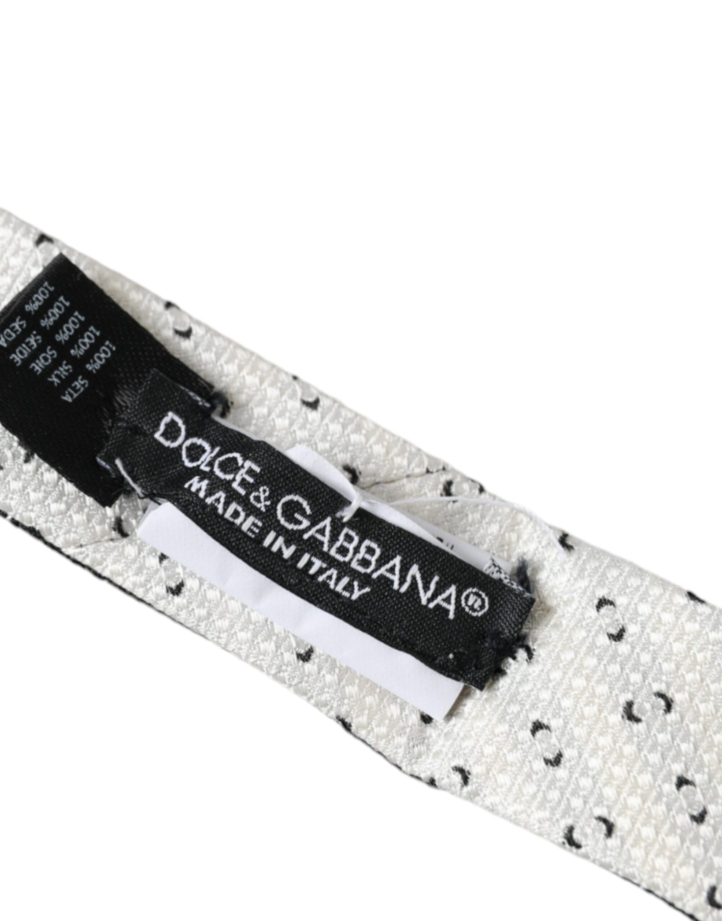 Black White Patterned Adjustable Tie