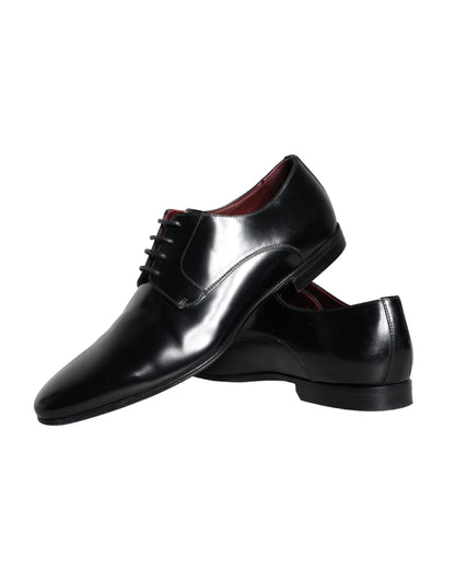 Black Leather Derby Formal Dress Men Shoes