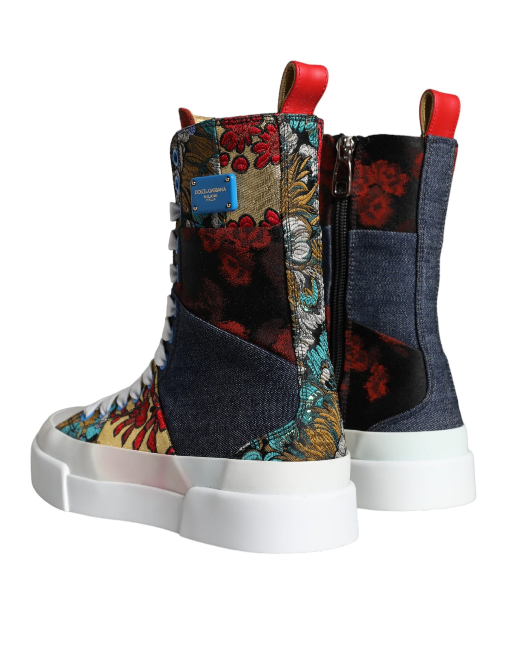 Multicolor Patchwork Logo High Top Sneakers Shoes