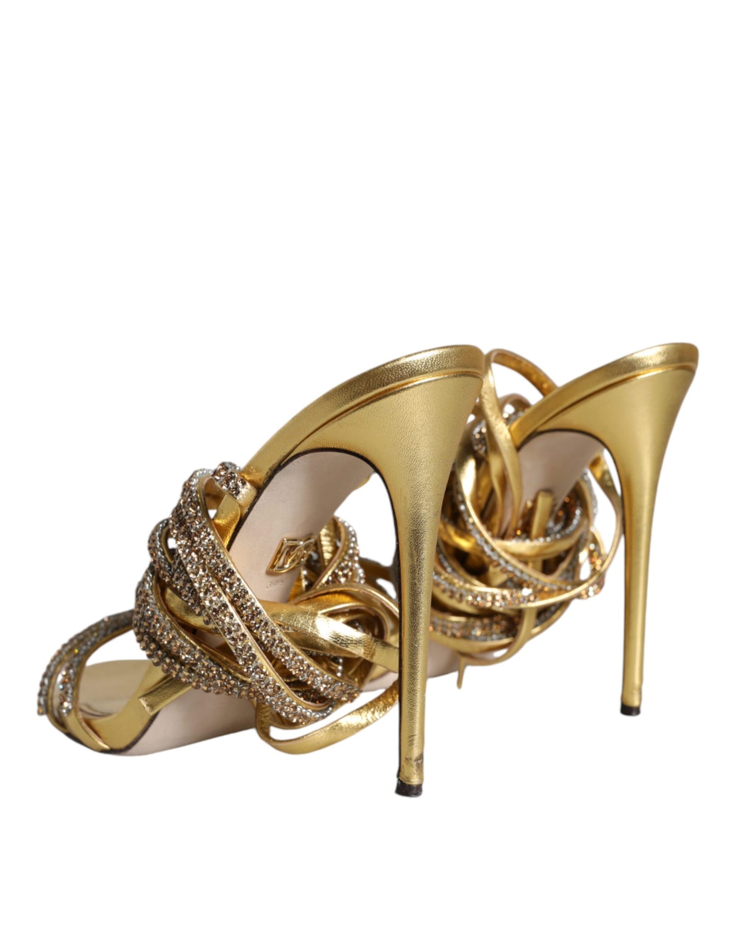 Gold Crystals Keira Heels Sandals Shoes