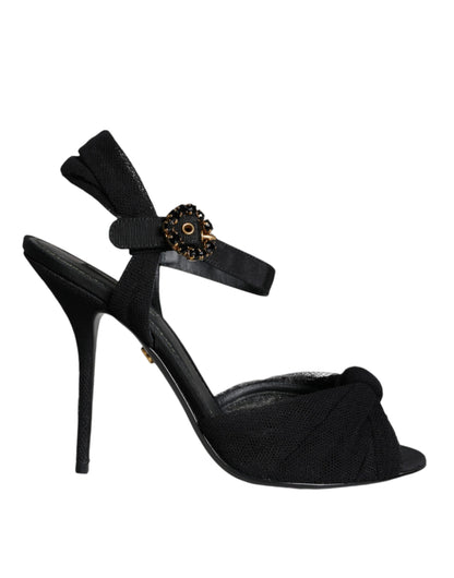 Black KEIRA Heels Ankle Strap Sandals Shoes