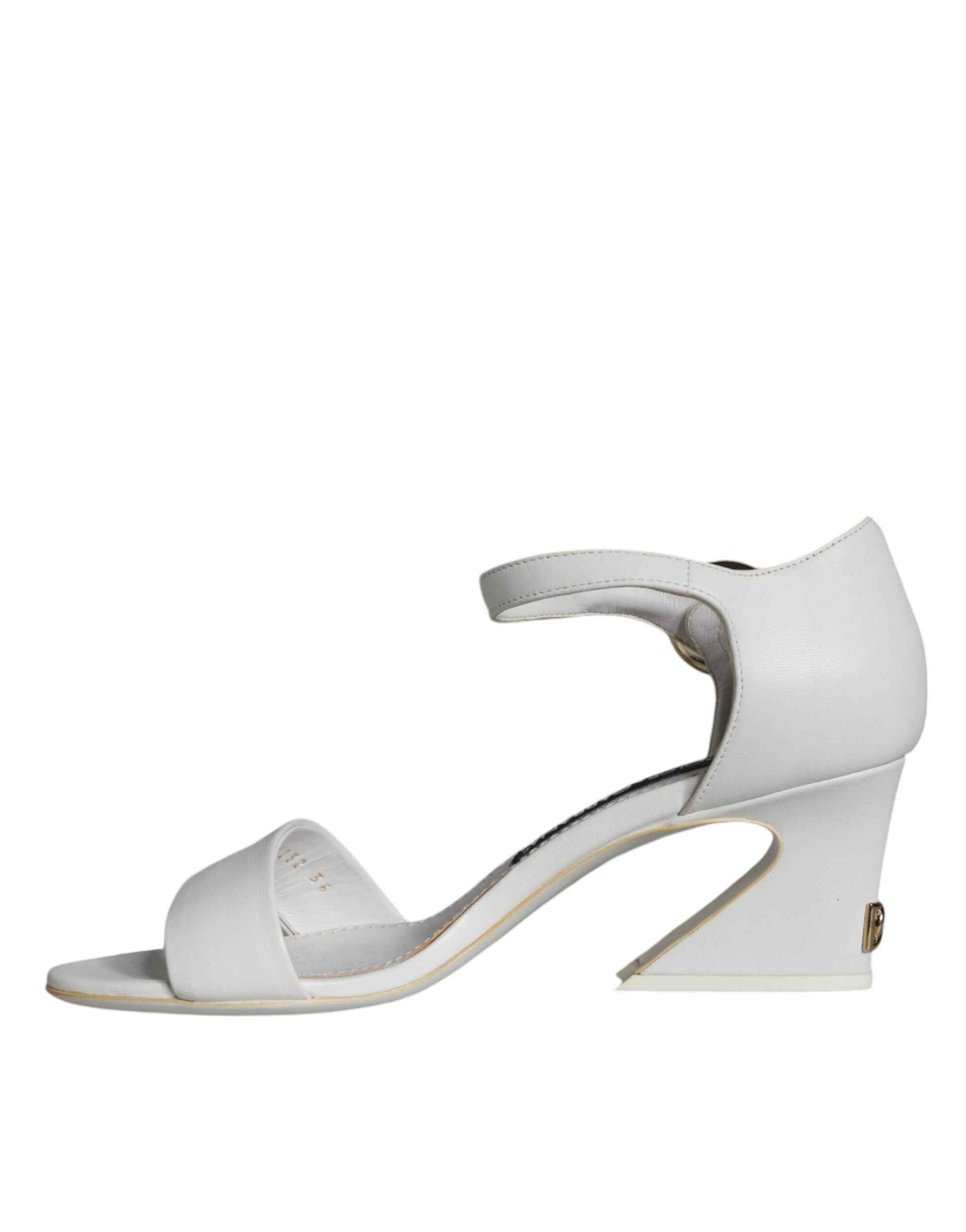 White Leather Heels Keira Sandals Shoes