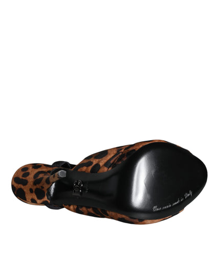 Brown Leopard Keira Slingback Sandals Shoes