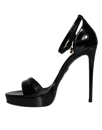 Black KEIRA Heels Ankle Strap Sandals Shoes