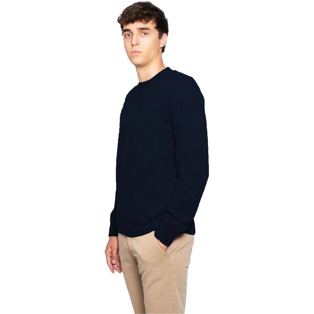 Blue Wool Men's Crewneck Sweater