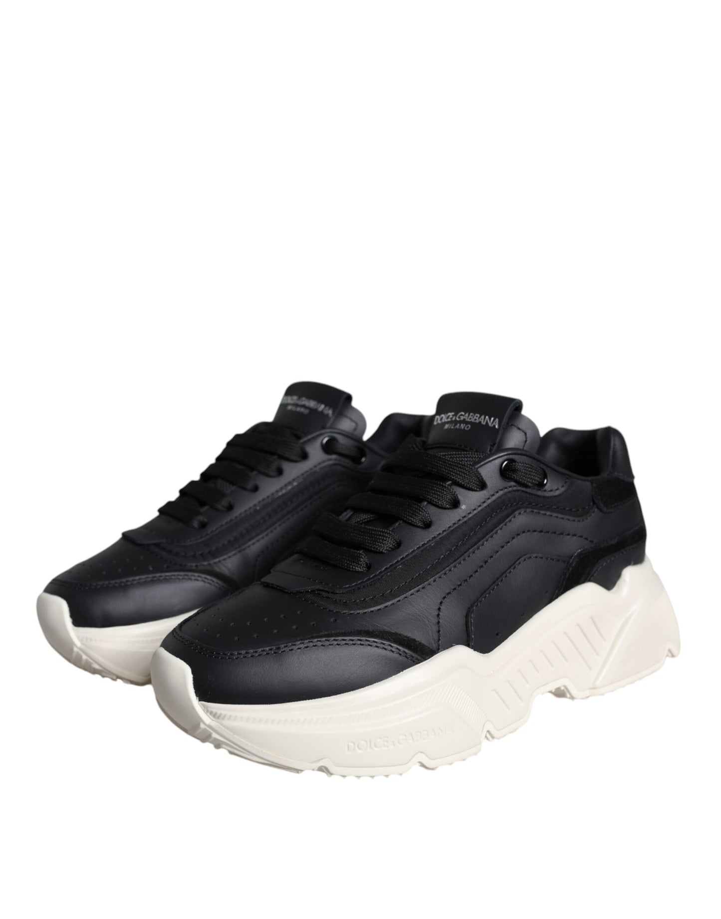 Black White DAYMASTER Leather Sneakers Shoes