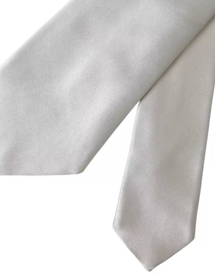 White Satin Silk Adjustable Men Tie