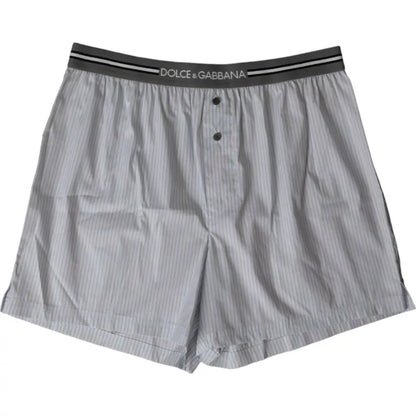 Gray Stripes Cotton Blend Boxer Shorts Underwear