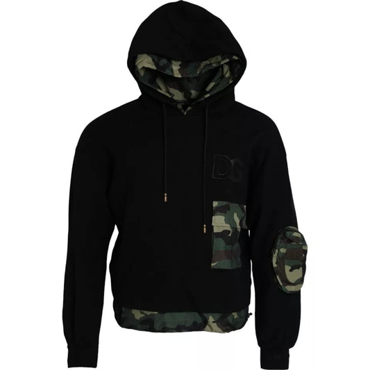 Black Camouflage Hooded Sweatshirt Sweater