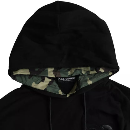 Black Camouflage Hooded Sweatshirt Sweater