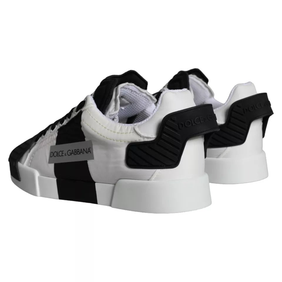 White Black Leather Low Top Women Sneaker Shoes