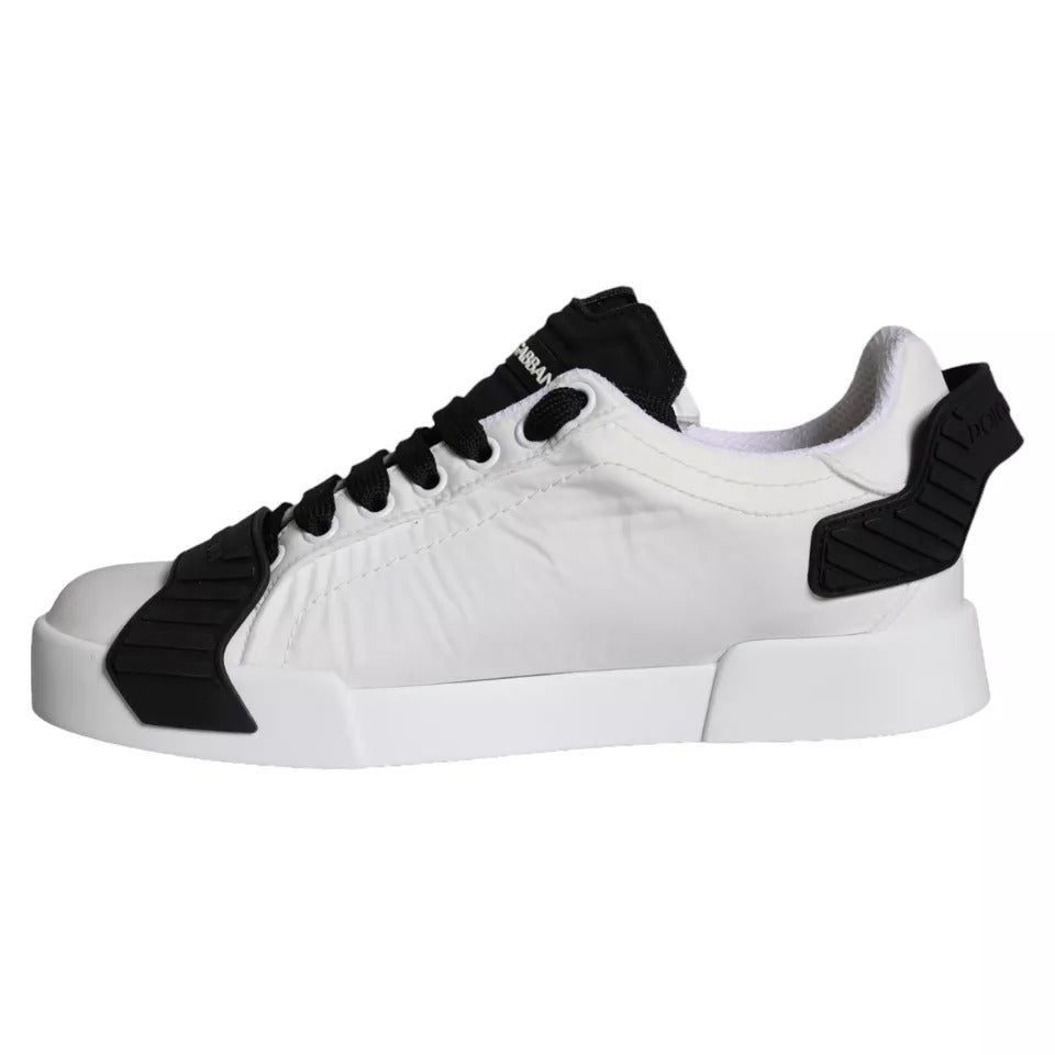 White Black Leather Low Top Women Sneaker Shoes