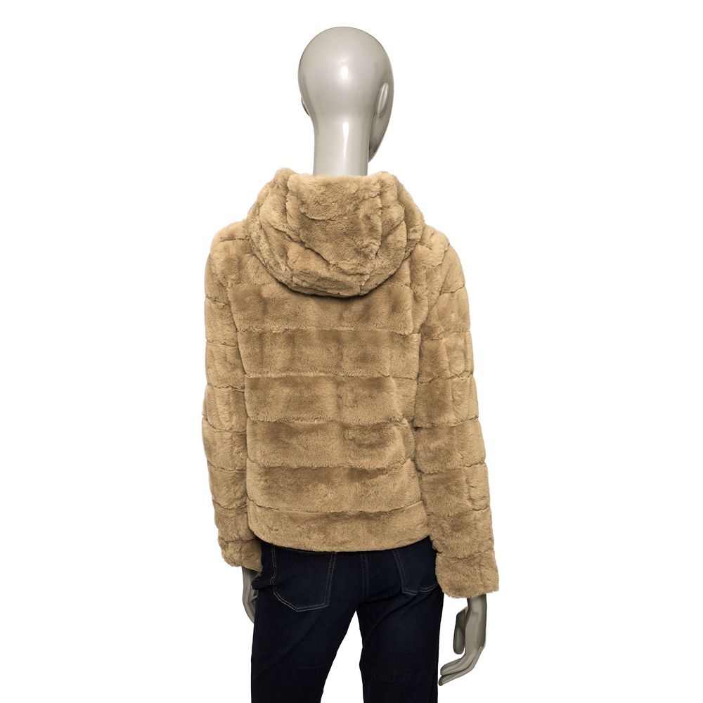 Beige Polyester Women Jacket