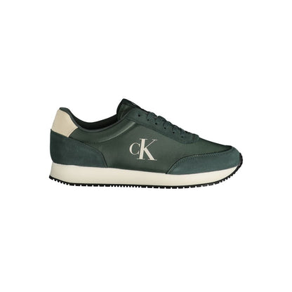 Green Polyester Men Sneaker