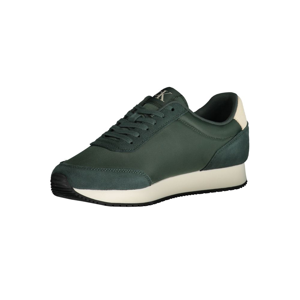 Green Polyester Men Sneaker