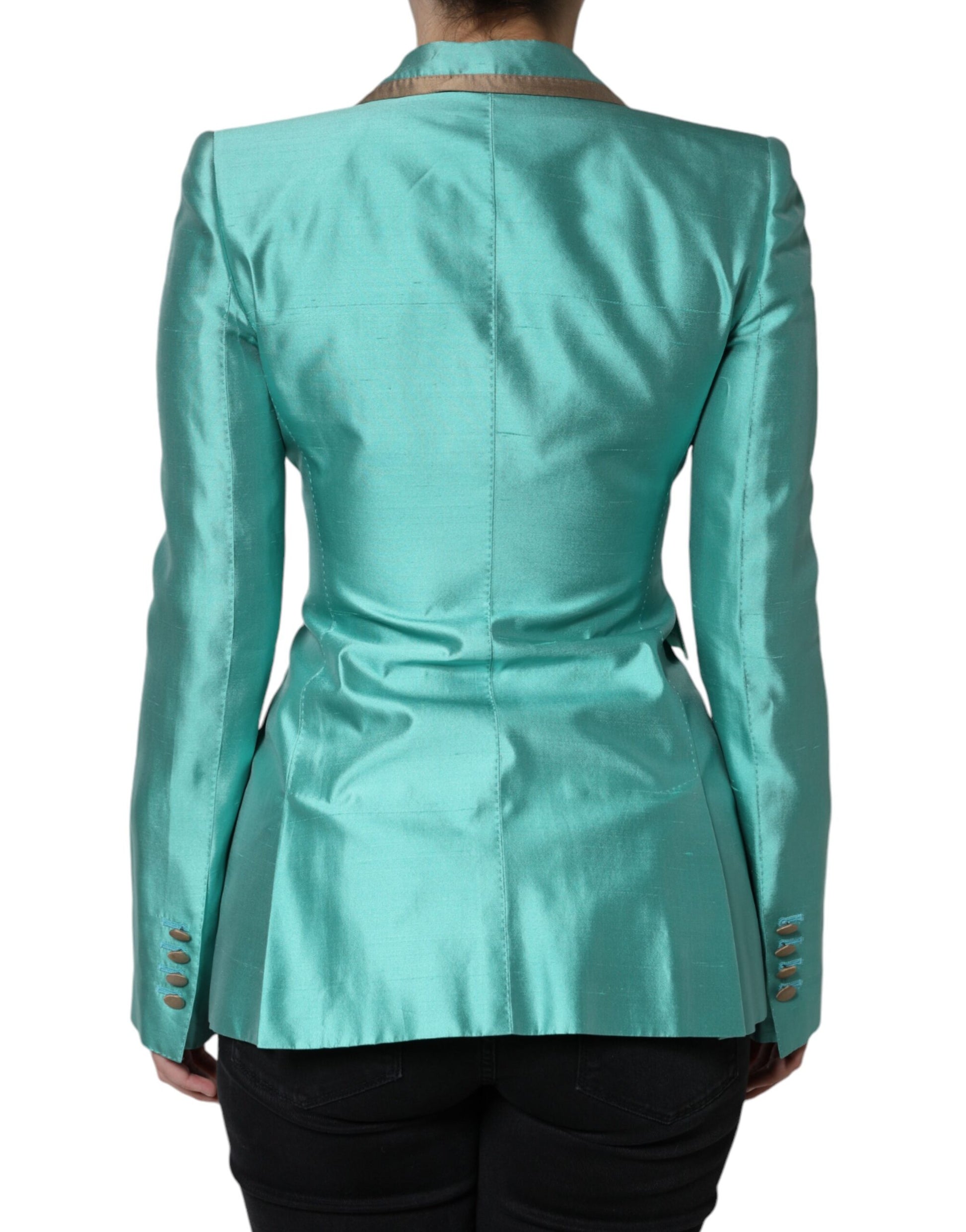 Metallic Green Single Breasted Blazer Jacket