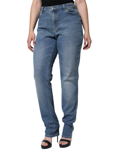 Blue Washed High Waisted Skinny Women Denim Jeans