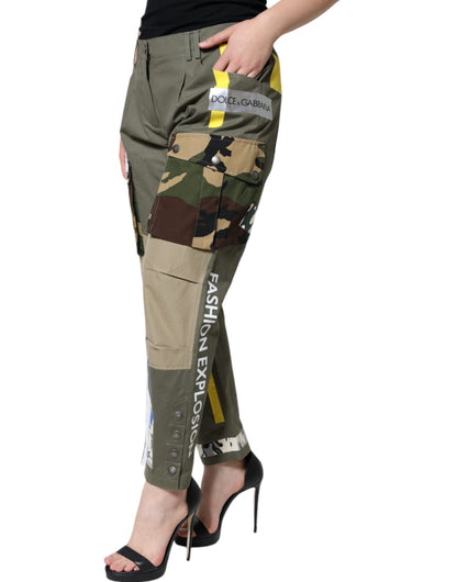 Green Military Cotton Cargo Pants